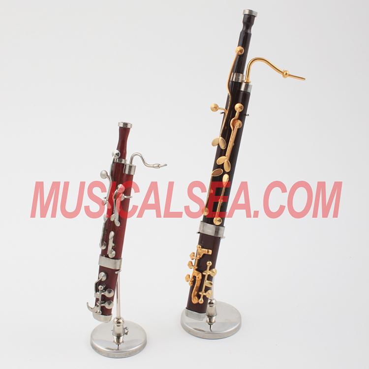 Miniature wooden and brass replica bassoon mo